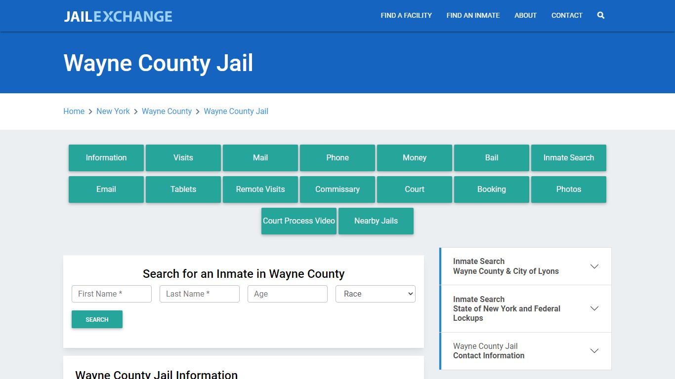 Wayne County Jail Roster Lookup, NY, Inmate Search